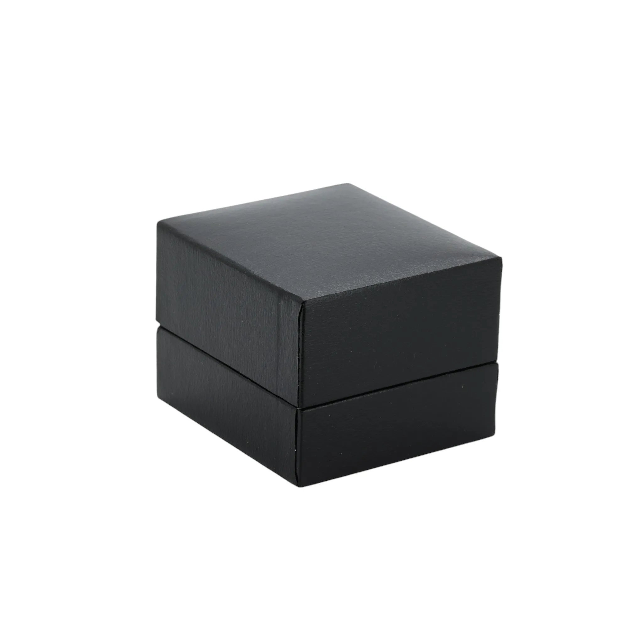 🆕📦 Leatherette Box with Ring Slot. Inner Satin Lid & Flock Base (Black Outer, Black Inner)