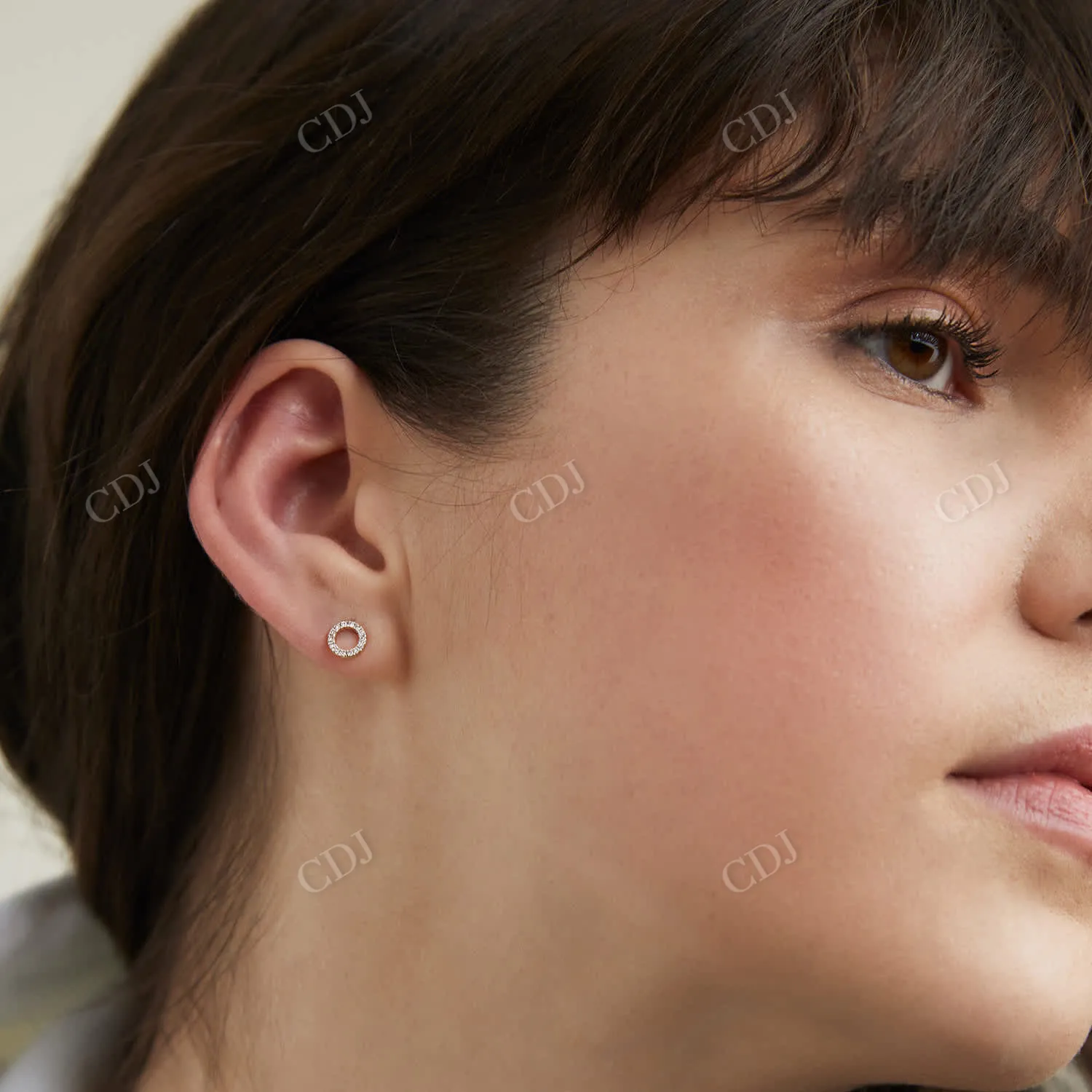 0.098CTW lab Grown Round Diamond Stud Earrings