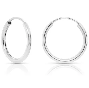 14K White Gold 10MM Endless Hoop Earrings by Donatello Gian