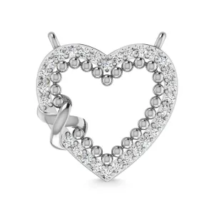 14K White Gold Diamond 1/5 Ct.Tw. Heart Necklace