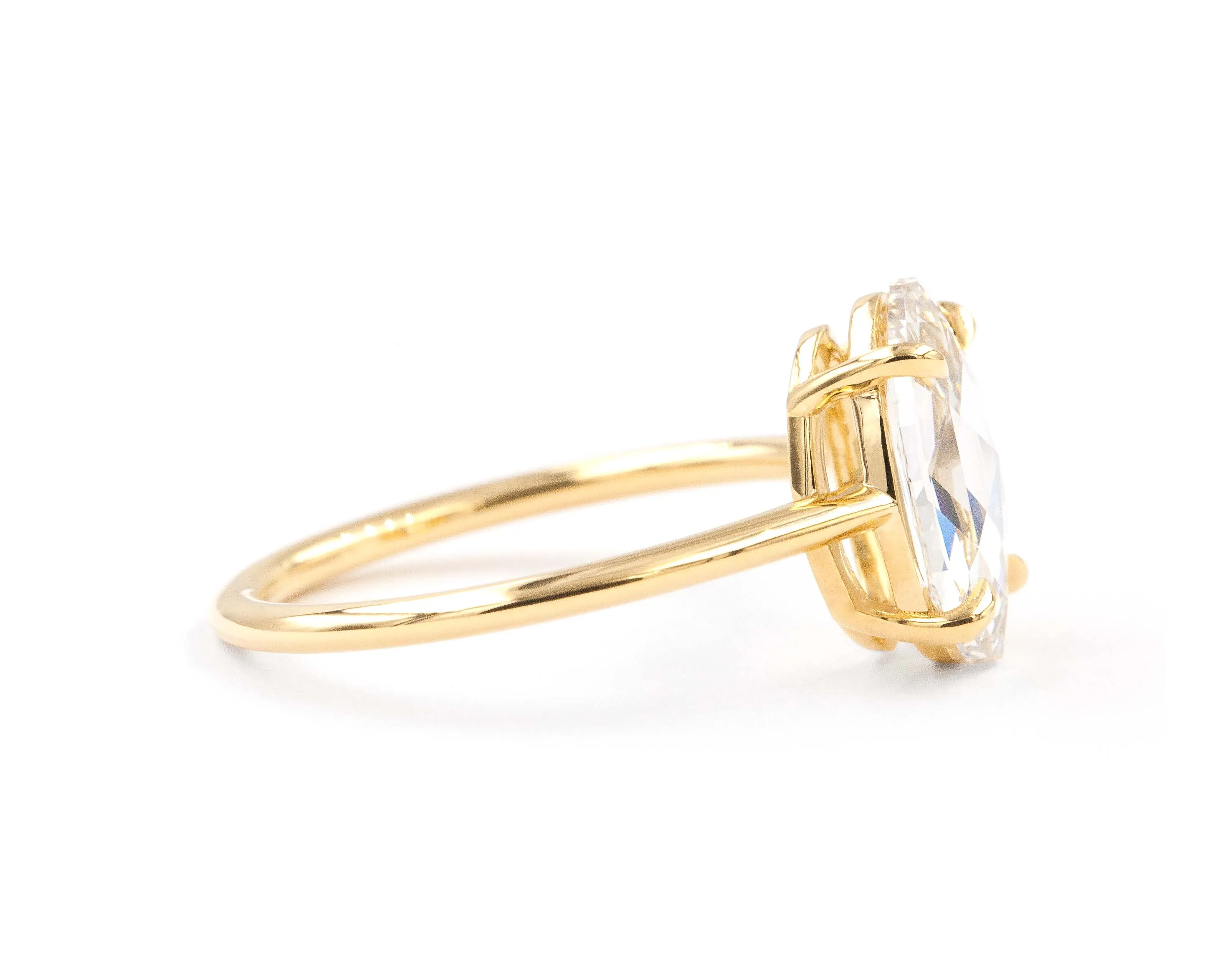 2 Carat Rose Cut Oval Solitaire (Ready to Ship)