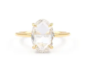 2 Carat Rose Cut Oval Solitaire (Ready to Ship)