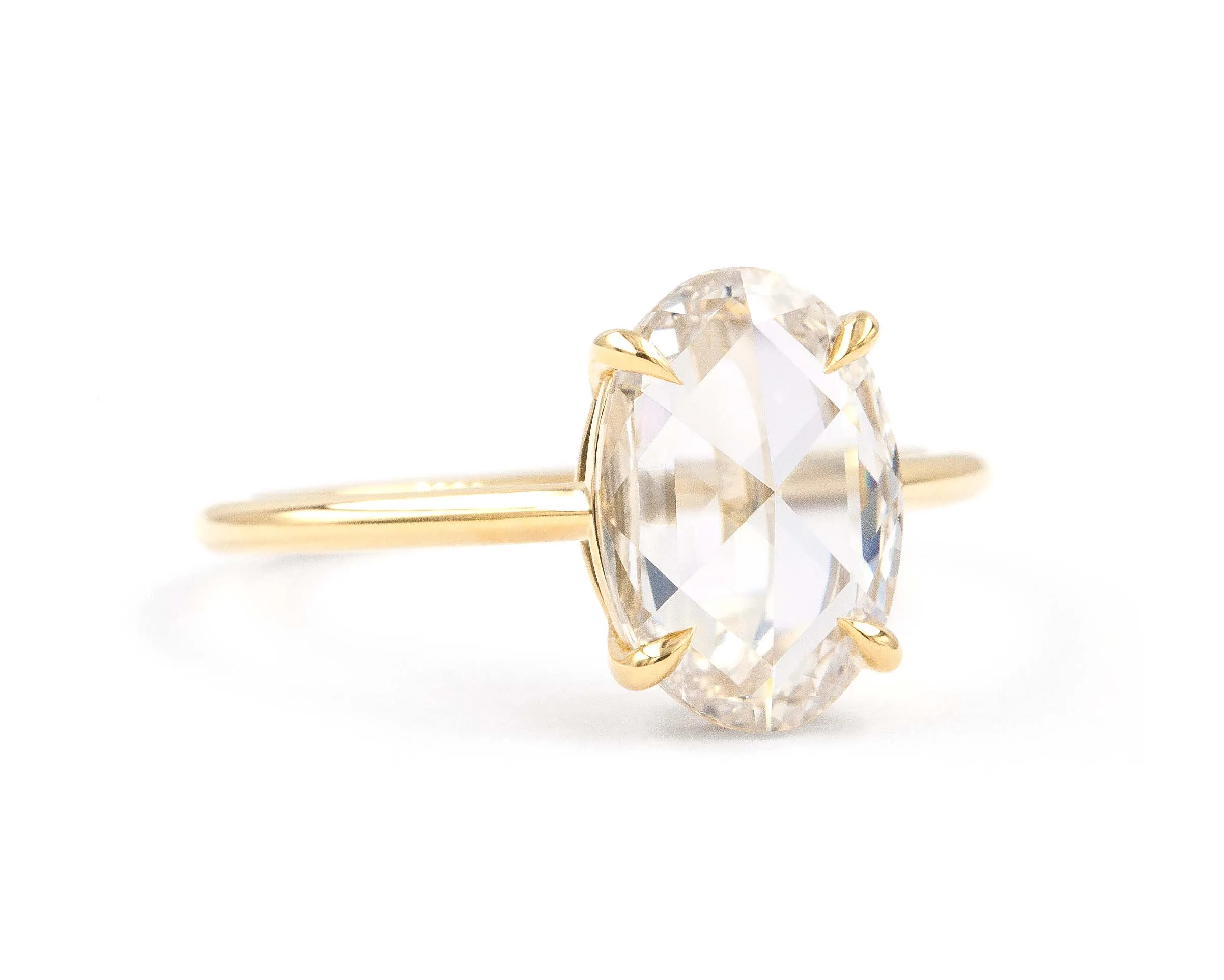2 Carat Rose Cut Oval Solitaire (Ready to Ship)