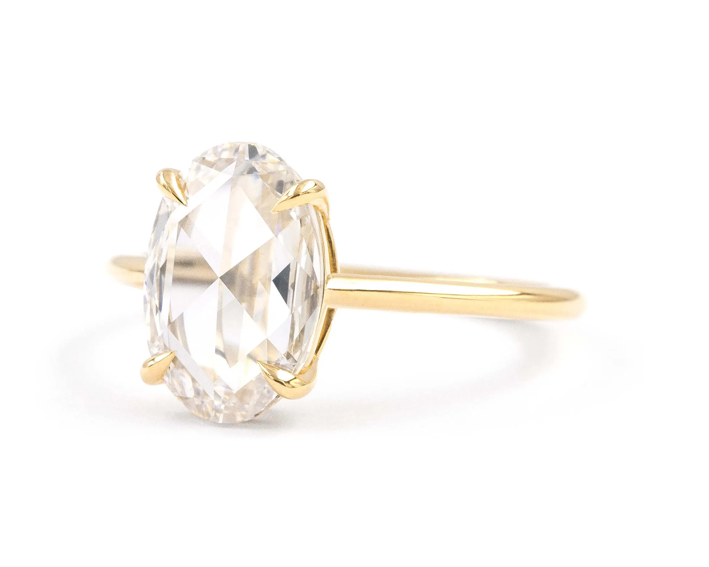 2 Carat Rose Cut Oval Solitaire (Ready to Ship)