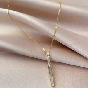 2020 South Korea New Exquisite Shell Titanium Steel Necklace Simple Fashionable Clavicle Chain Women&#39;s Jewelry