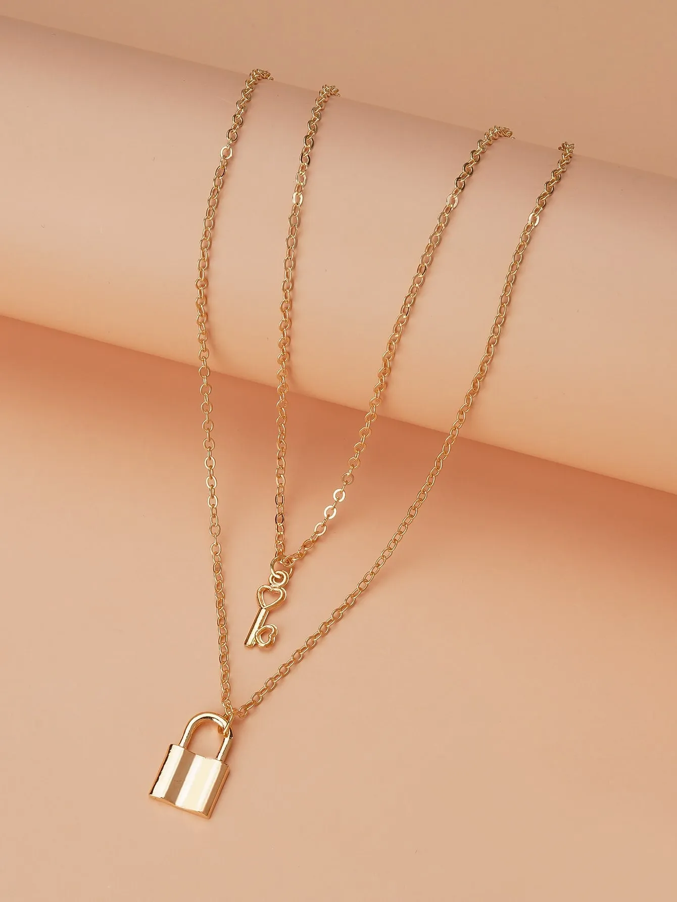 2pcs Lock Charm Necklace for Couples Friendship Necklace Creative Necklace