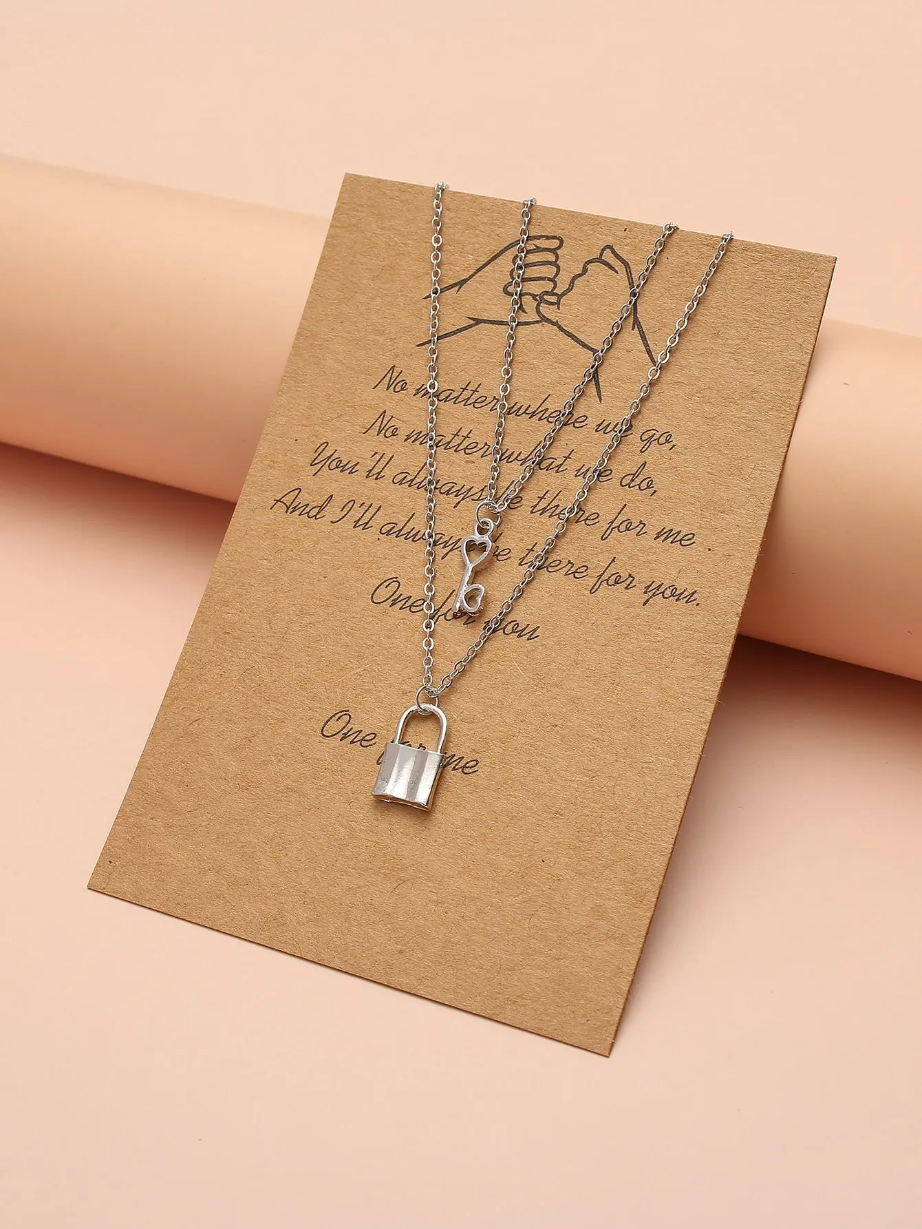 2pcs Lock Charm Necklace for Couples Friendship Necklace Creative Necklace