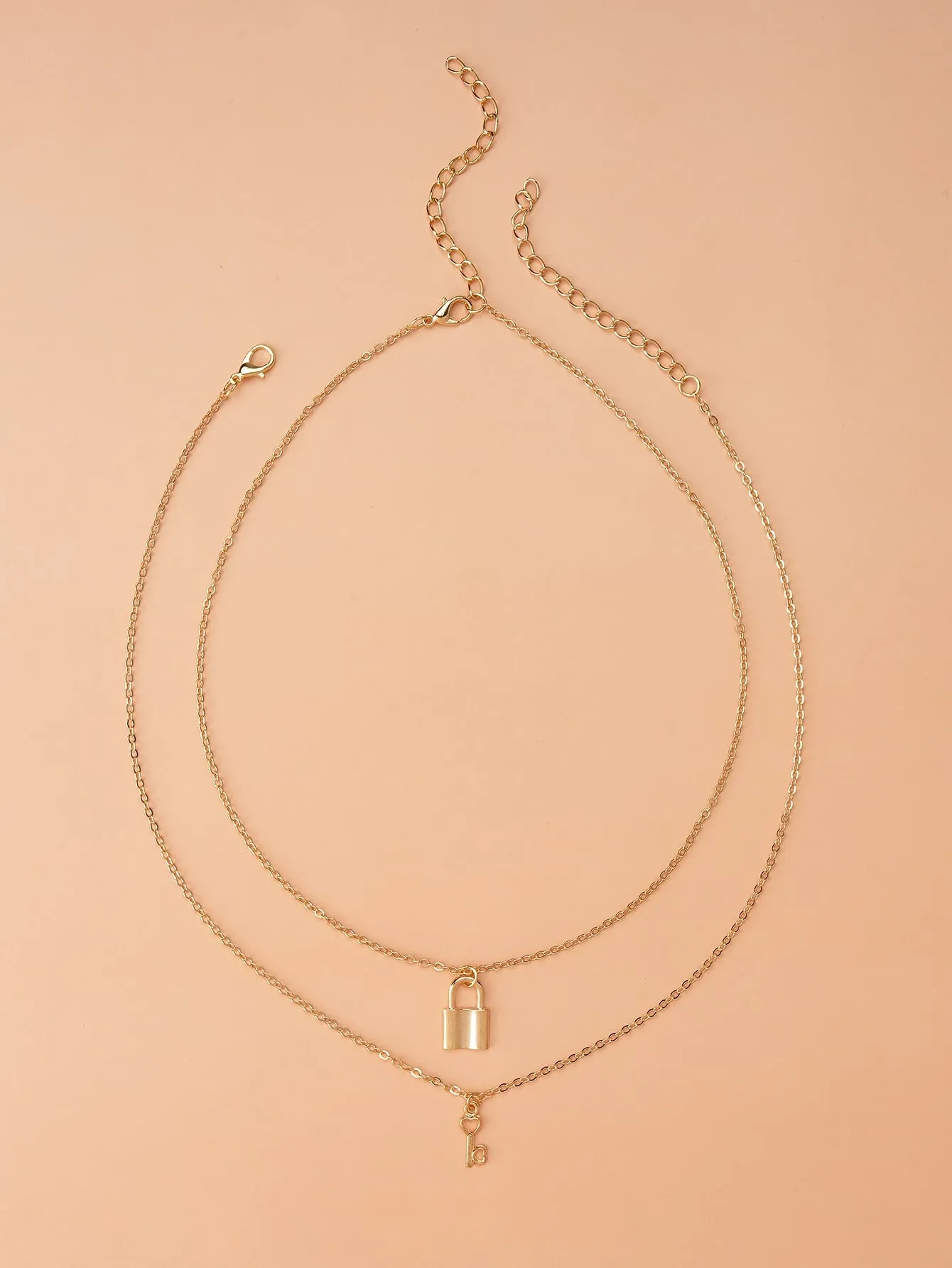 2pcs Lock Charm Necklace for Couples Friendship Necklace Creative Necklace