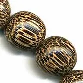 3 vintage Palmwood round beads. 23-24mm.Philippines .. B7-WO272