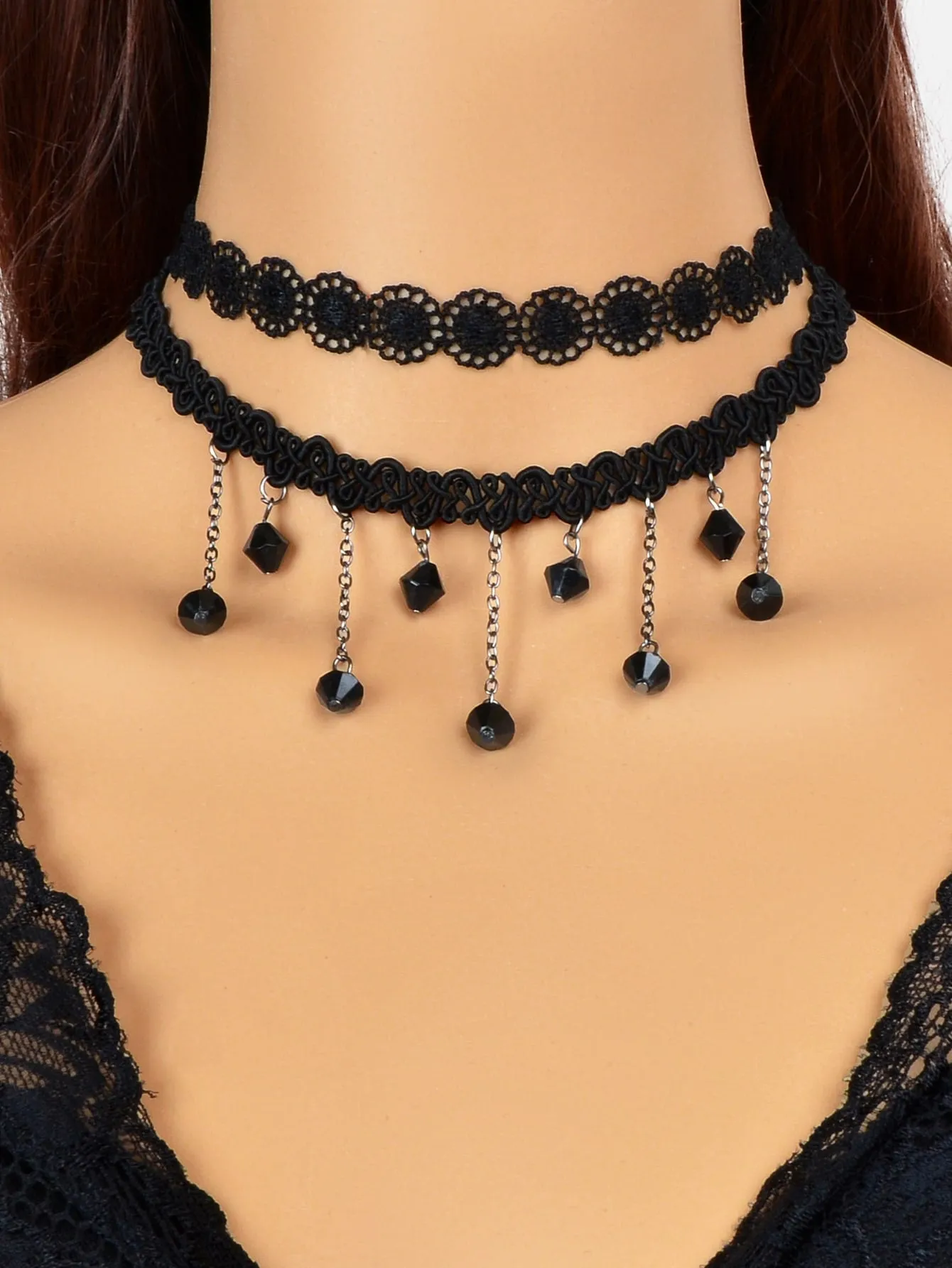 4pcs Bead Decor Choker Jewelry for Women Gift for Her Necklace Accessories