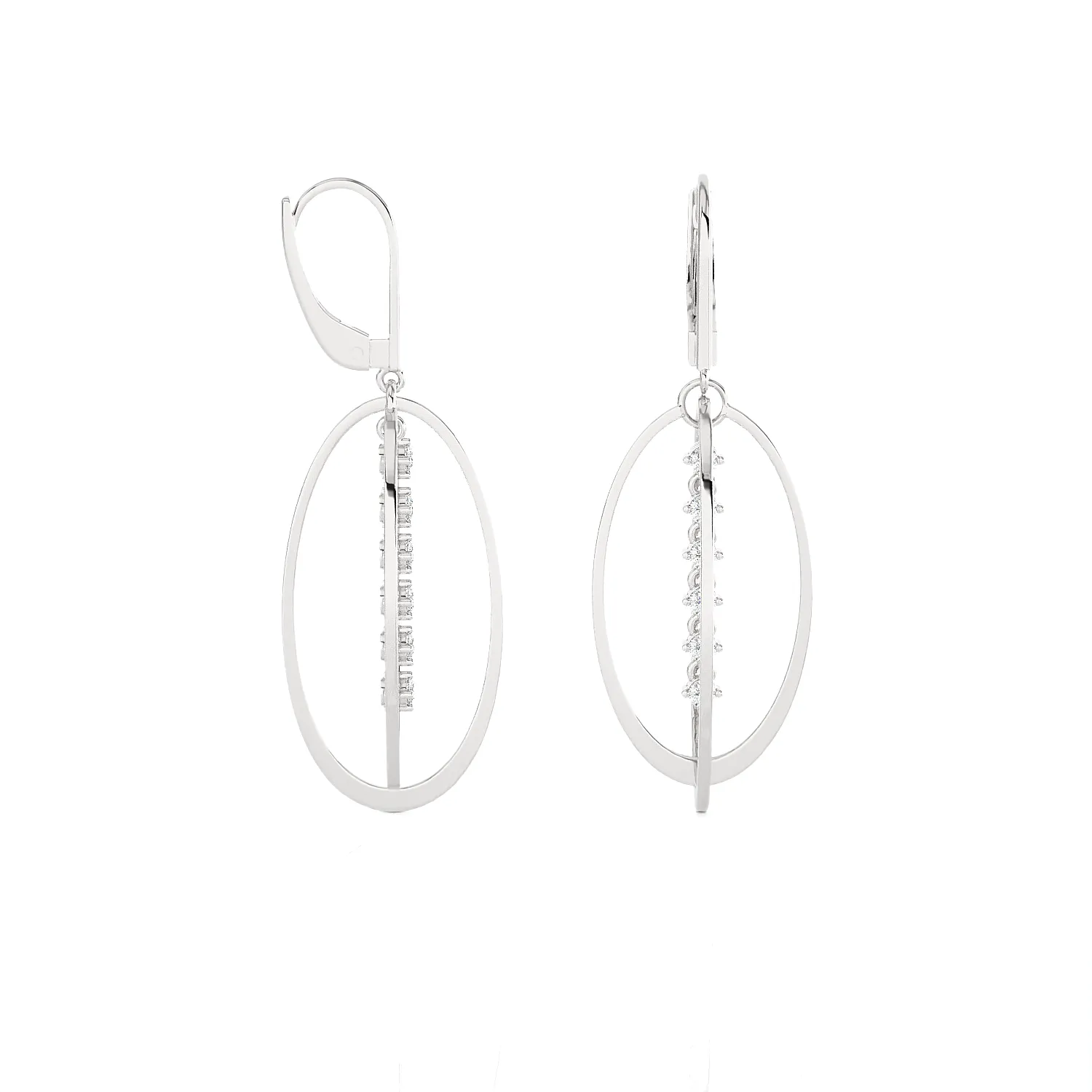 7/8 ctw Round Lab Grown Diamond Drop Earrings