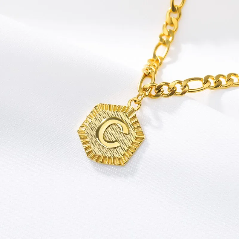 A-Z Initial Letter Anklets For Women Stainless Steel Anklet  21cm   10cm Figaro Chain Summer Beach Accessories Jewelry Gift