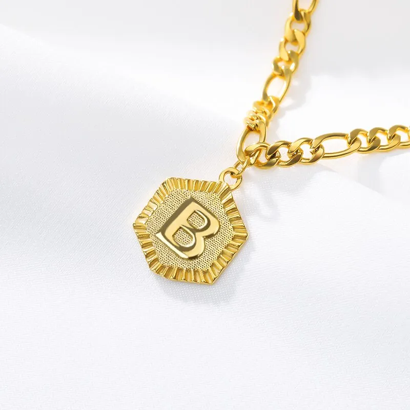 A-Z Initial Letter Anklets For Women Stainless Steel Anklet  21cm   10cm Figaro Chain Summer Beach Accessories Jewelry Gift