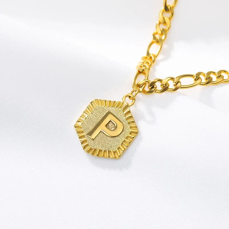 A-Z Initial Letter Anklets For Women Stainless Steel Anklet  21cm   10cm Figaro Chain Summer Beach Accessories Jewelry Gift