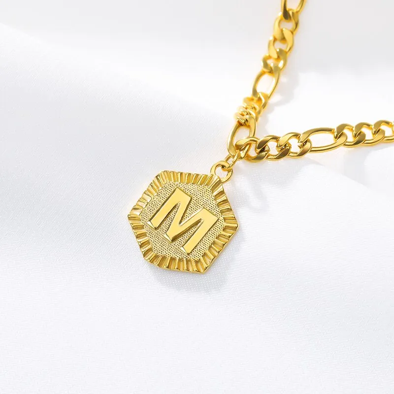 A-Z Initial Letter Anklets For Women Stainless Steel Anklet  21cm   10cm Figaro Chain Summer Beach Accessories Jewelry Gift