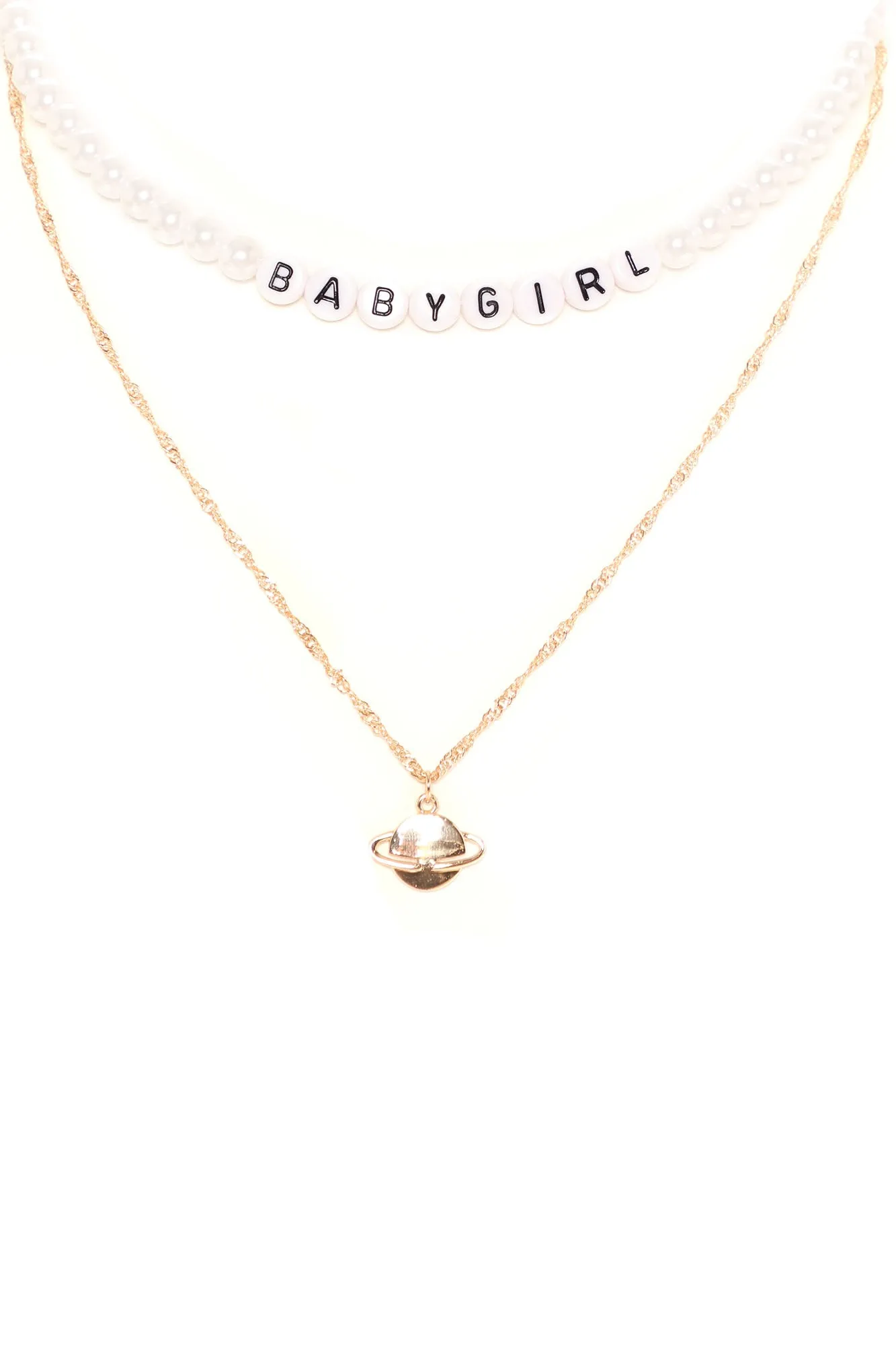 Babygirl Outta This World Layered Necklace - Gold/combo