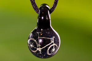 Bike Hologram Pendant with Infused Cremation Ash