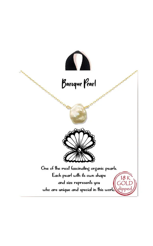 BJNA261GDCRM "Baroque Pearl" Pendant Necklace