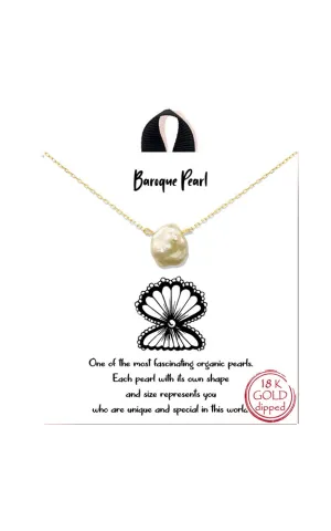 BJNA261GDCRM "Baroque Pearl" Pendant Necklace