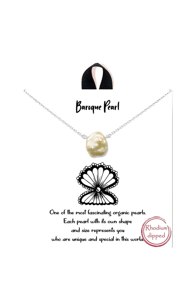 BJNA261RHCRM "Baroque Pearl" Pendant Necklace