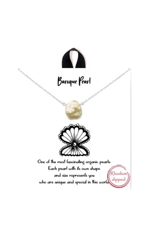 BJNA261RHCRM "Baroque Pearl" Pendant Necklace