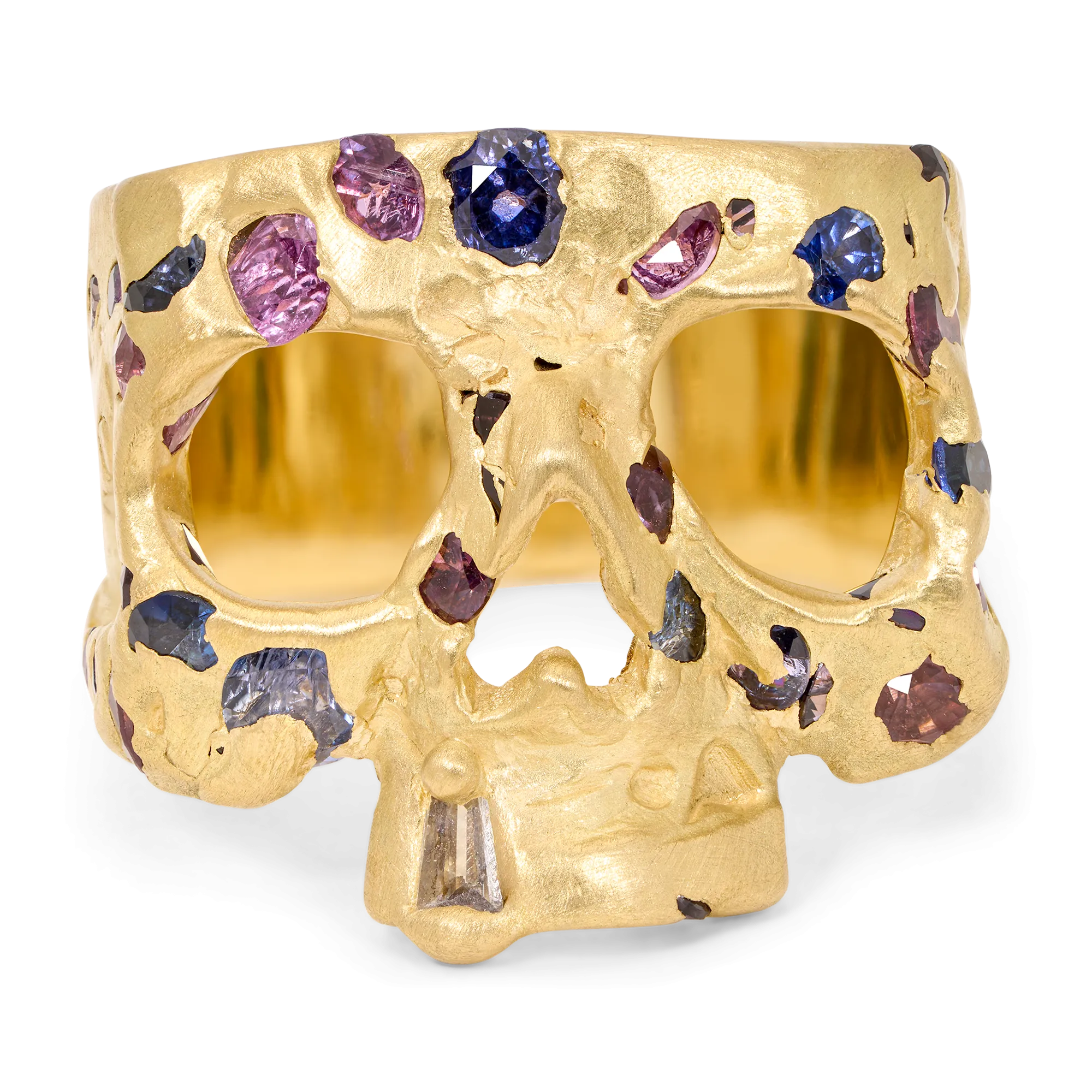 Blue & Purple Confetti Skull Ring - Size 7 - 11861