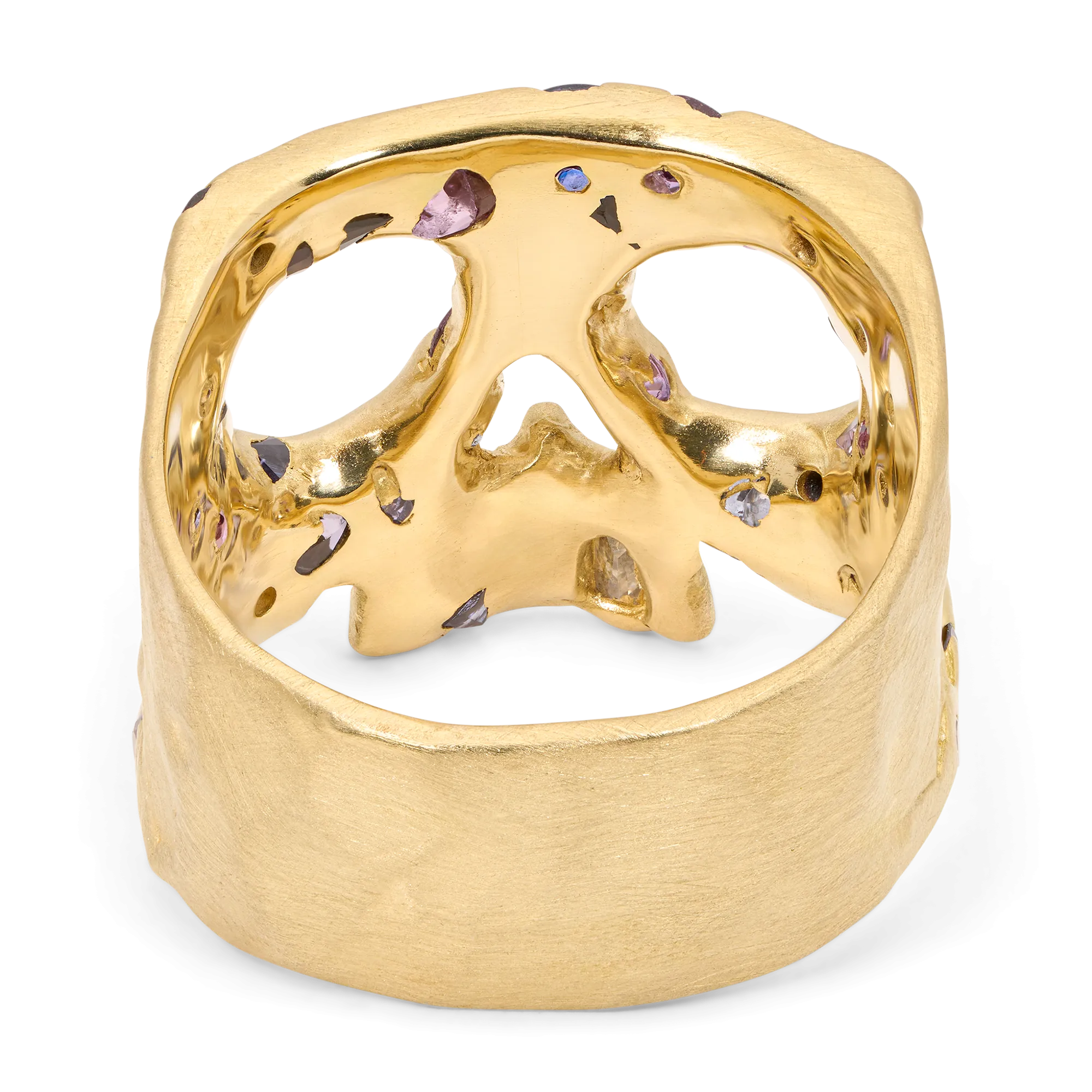 Blue & Purple Confetti Skull Ring - Size 7 - 11861