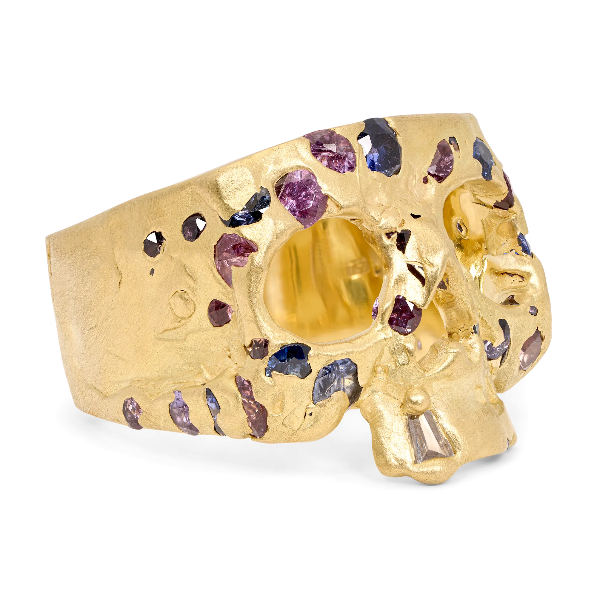 Blue & Purple Confetti Skull Ring - Size 7 - 11861