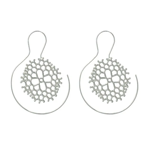 Bohemian Round Spiral Drop Earrings