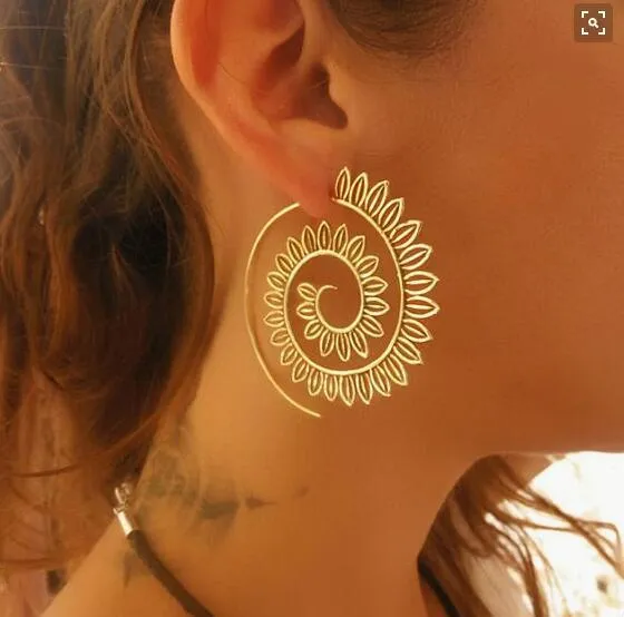 Bohemian Round Spiral Drop Earrings