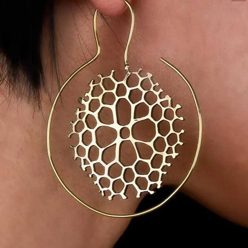 Bohemian Round Spiral Drop Earrings