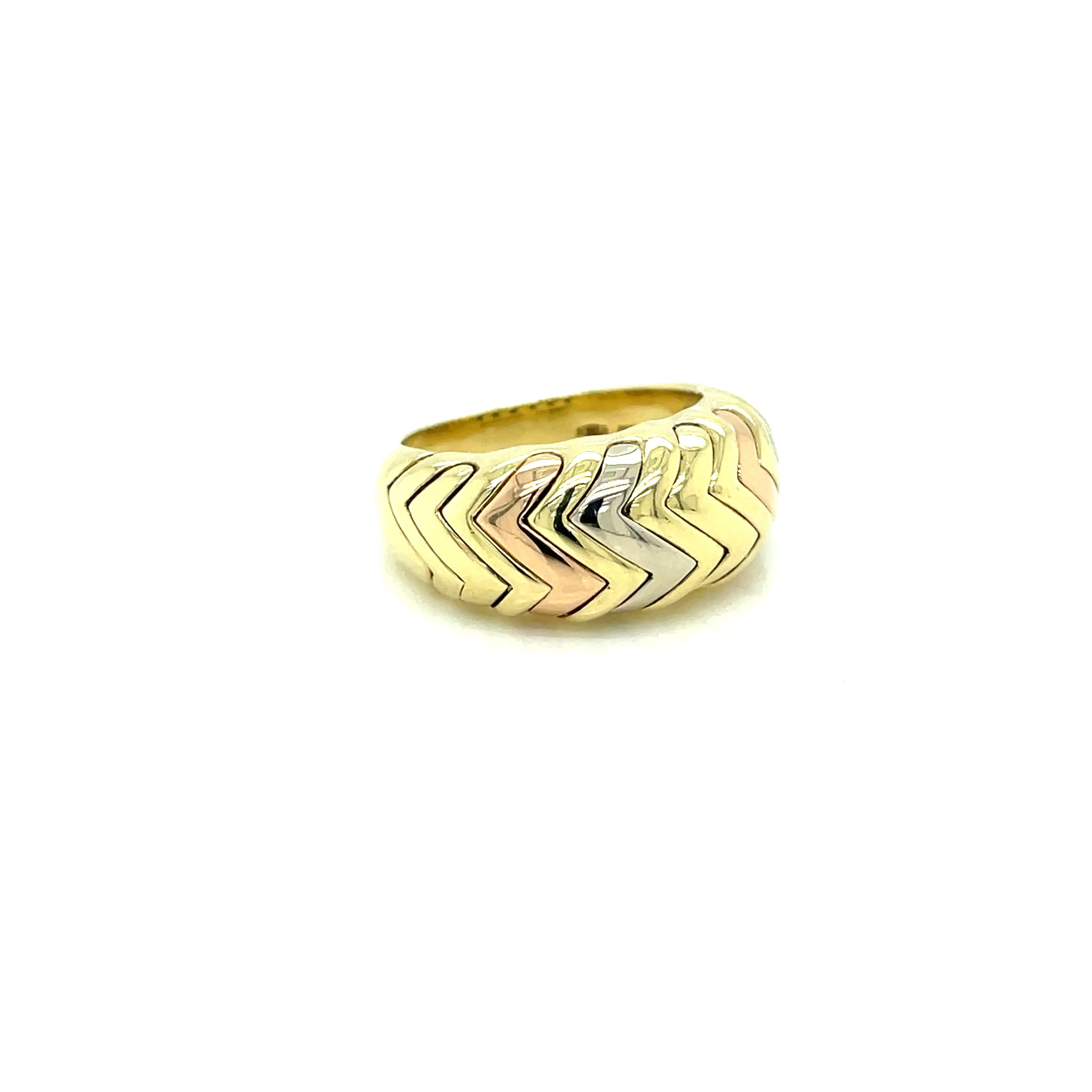 Bulgari Three Tones Gold Spiga Ring