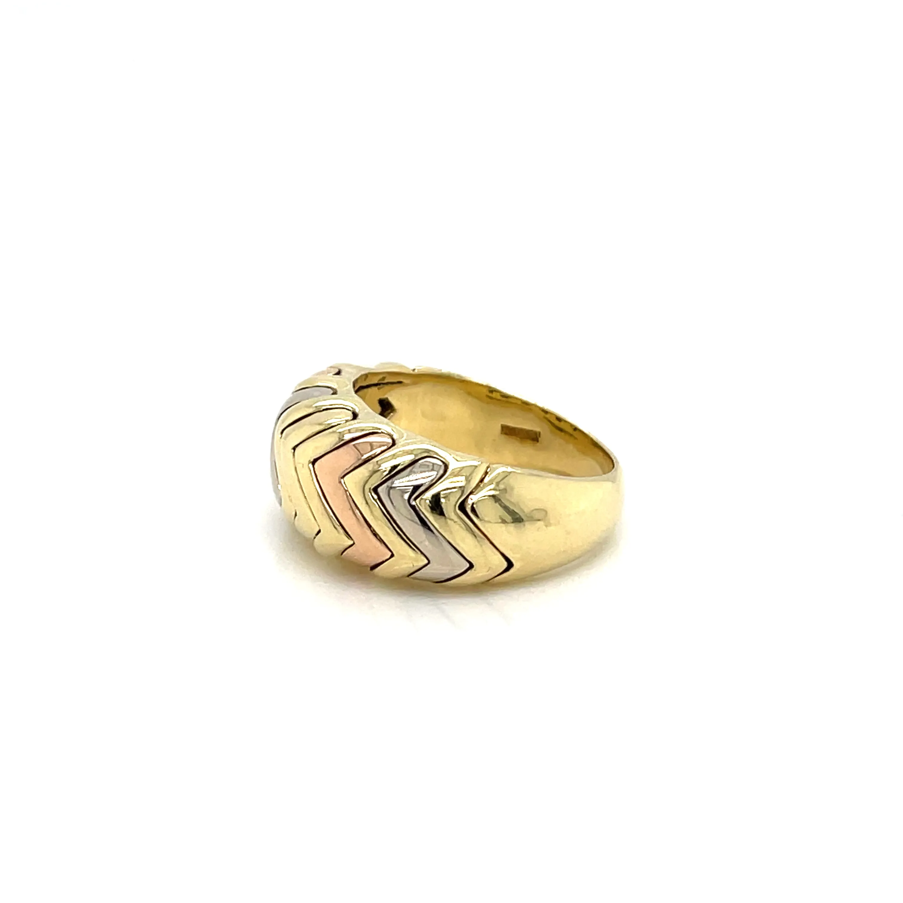 Bulgari Three Tones Gold Spiga Ring