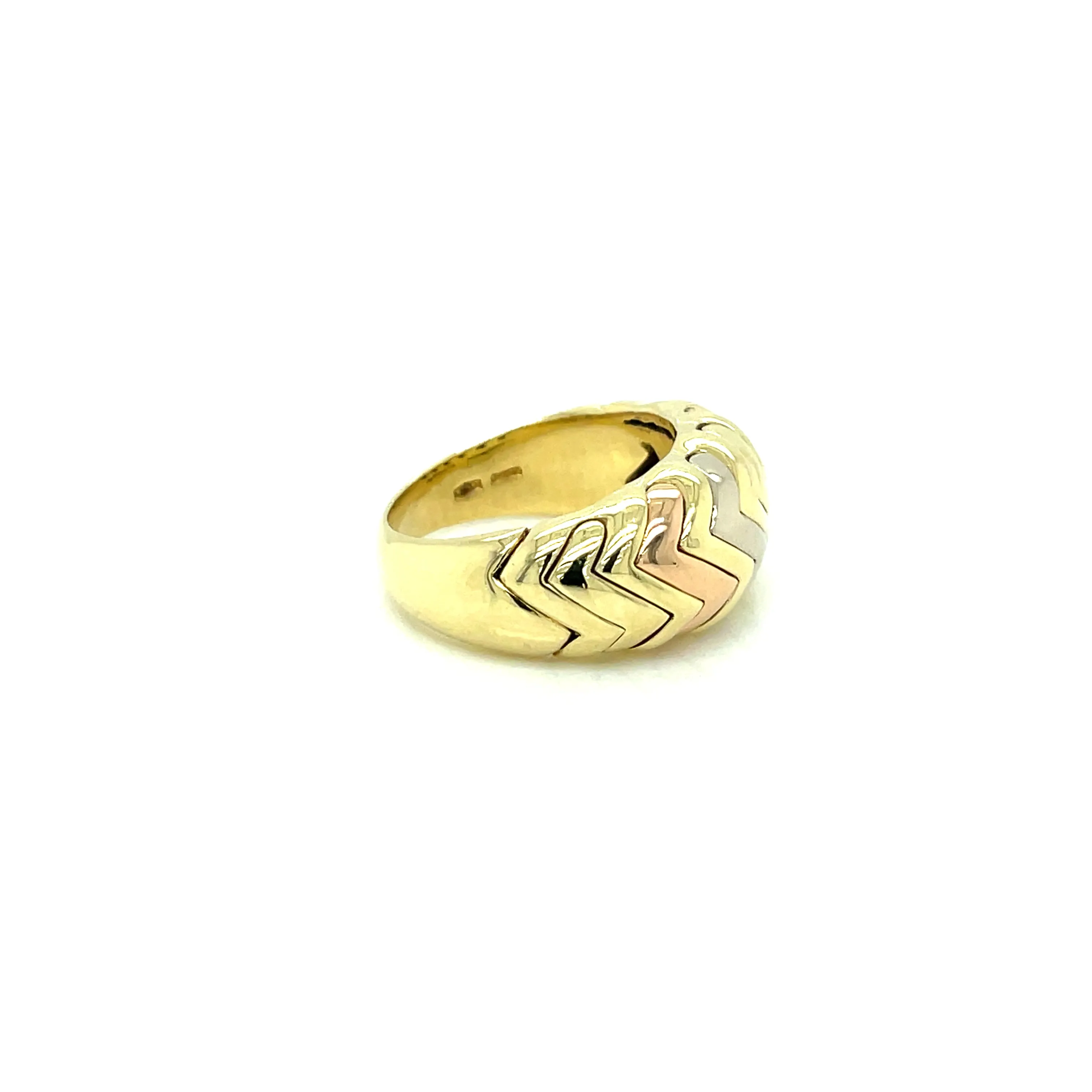 Bulgari Three Tones Gold Spiga Ring