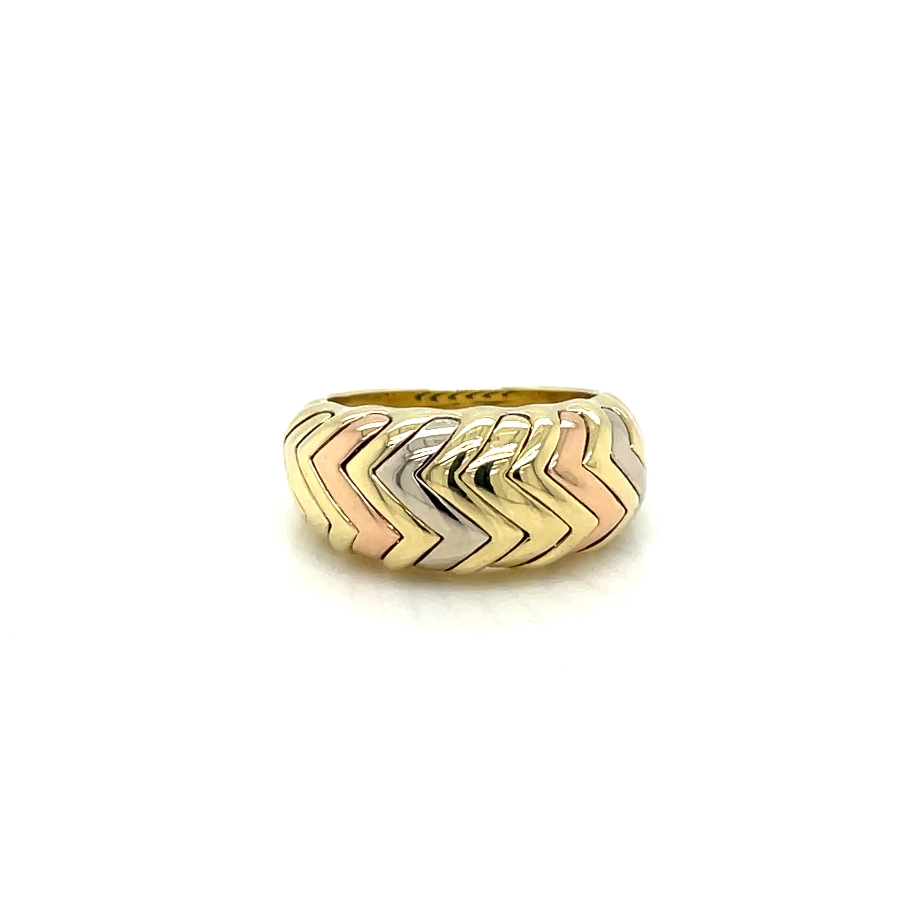 Bulgari Three Tones Gold Spiga Ring