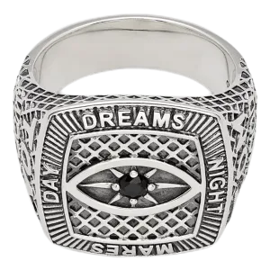 Champion Ring Black Eye Silver