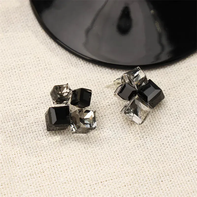 Colorful Crystal Geometric Square Angles Unusual Fantastic Earring