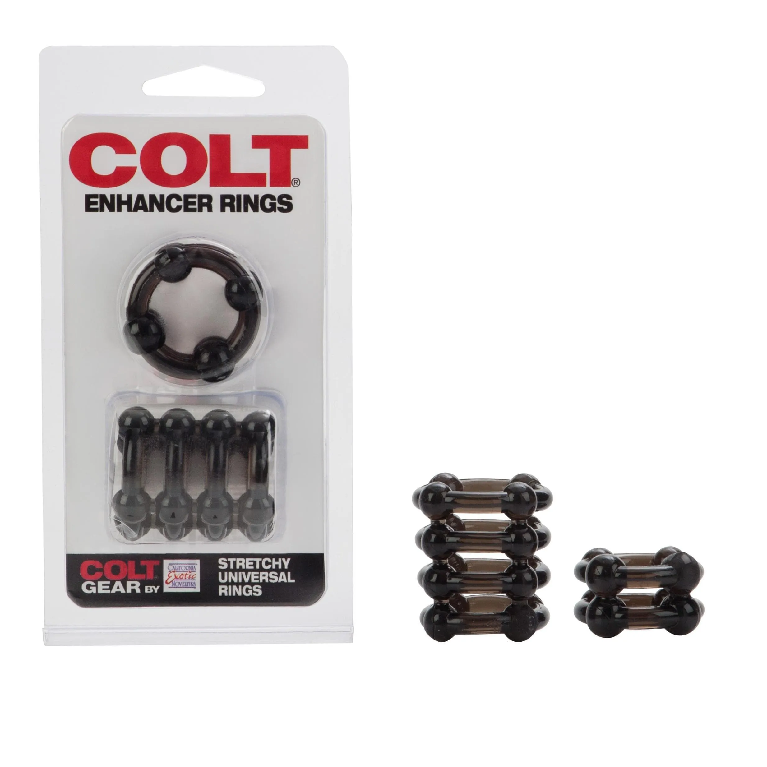 Colt Erection Enhancer Penis Rings 2 Pack 1 Tier and 4 Tier Ring Set