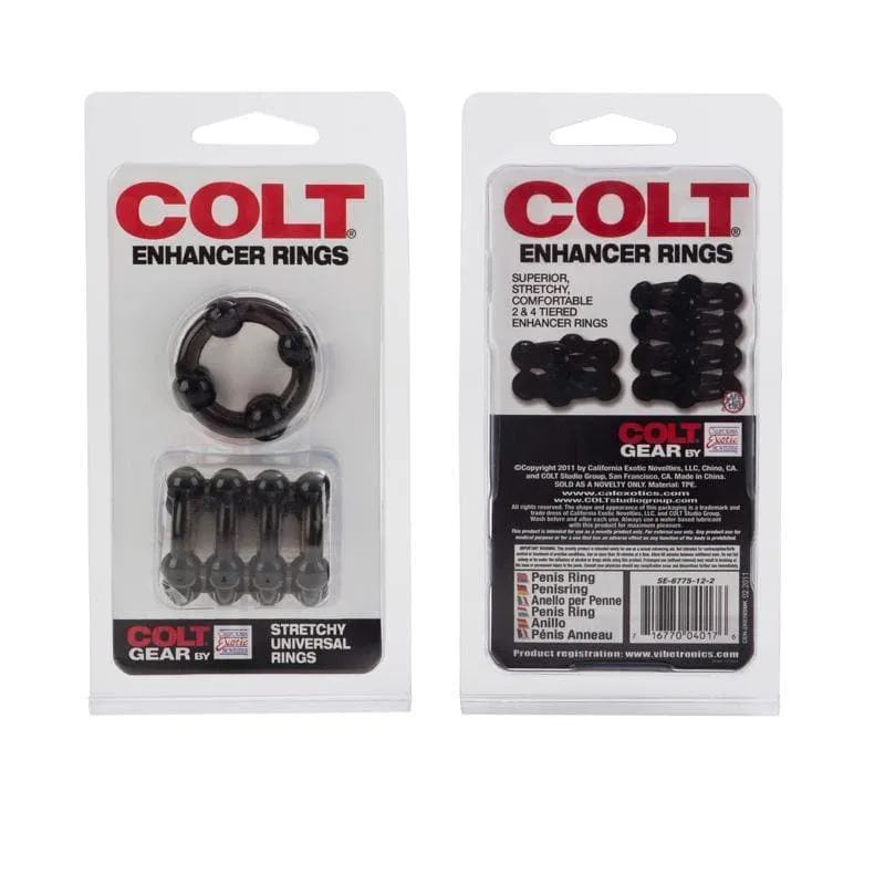 Colt Erection Enhancer Penis Rings 2 Pack 1 Tier and 4 Tier Ring Set