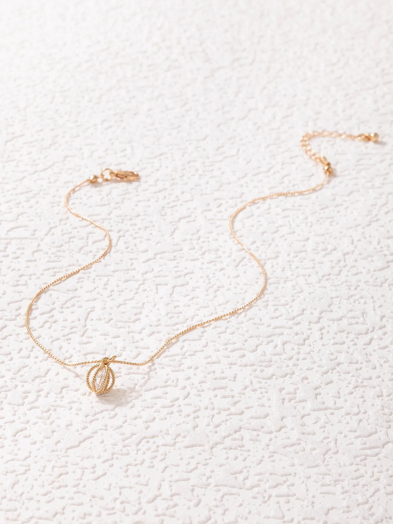 Cubic Zirconia Round Charm Necklace