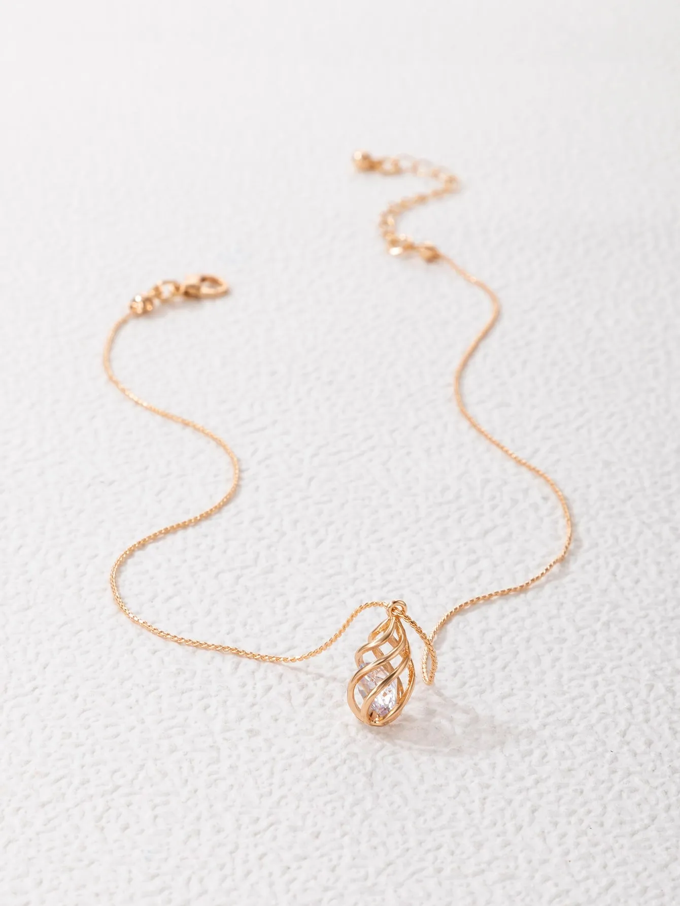 Cubic Zirconia Round Charm Necklace
