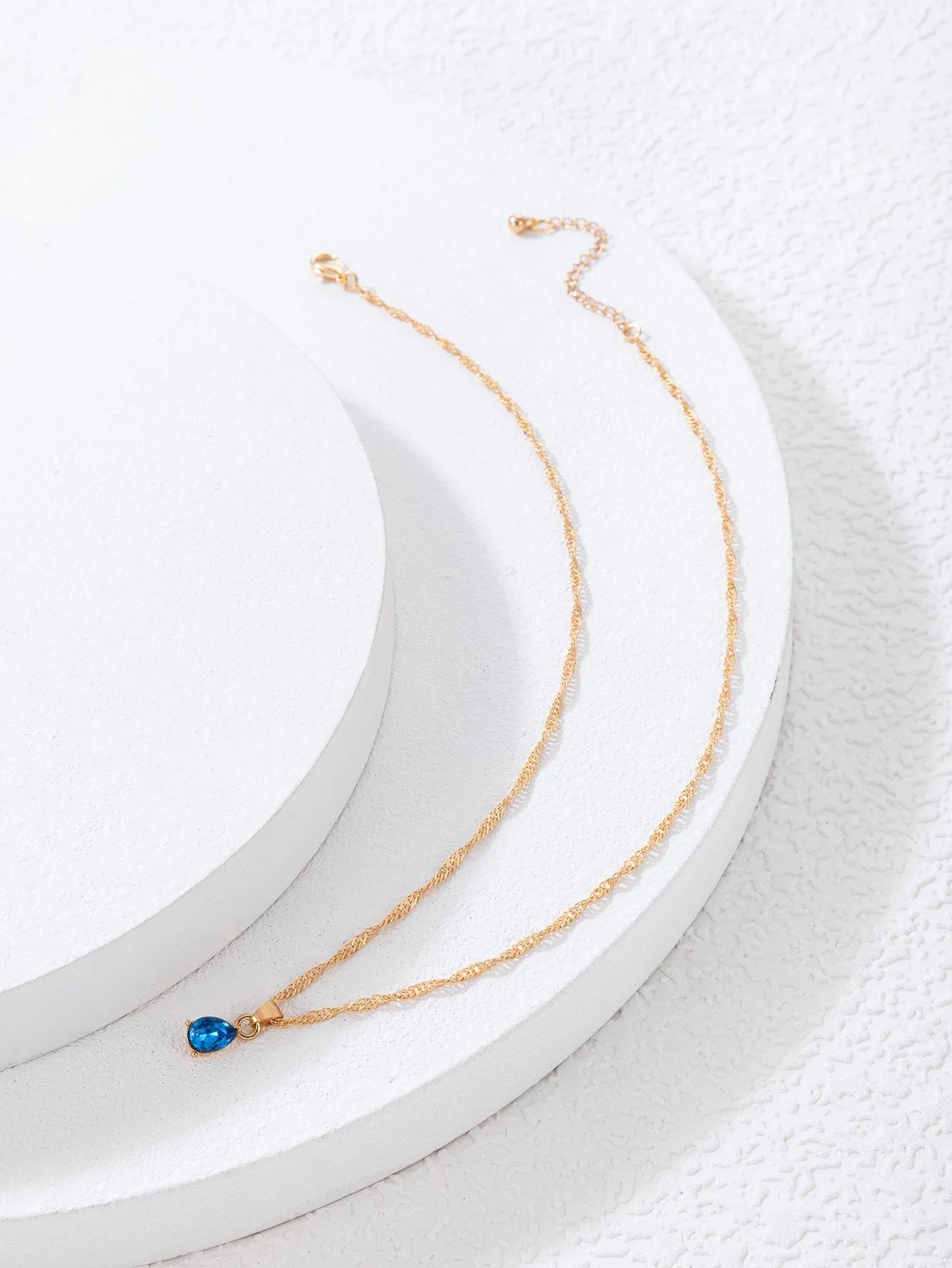 Cubic Zirconia Round Charm Necklace