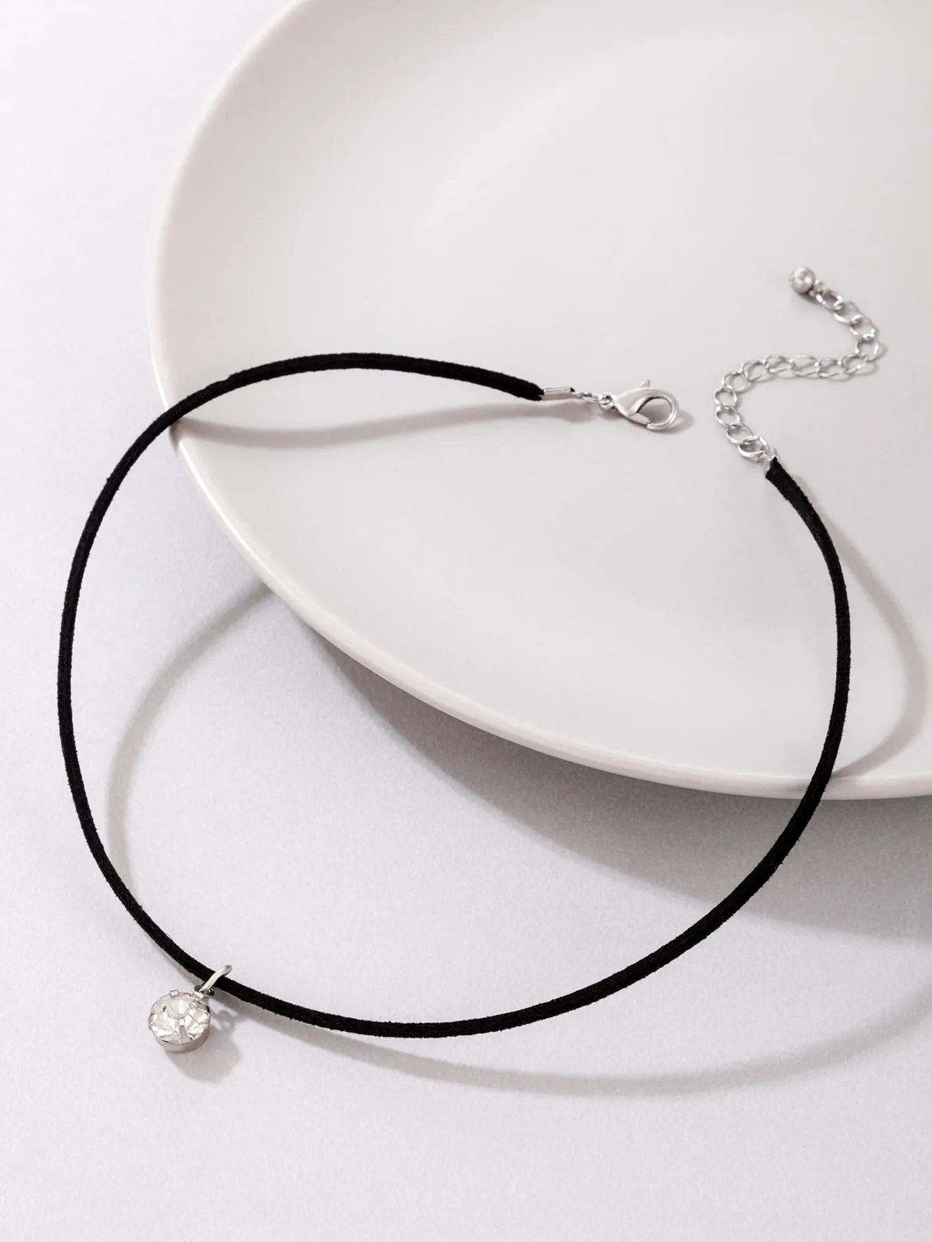 Cubic Zirconia Round Charm Necklace