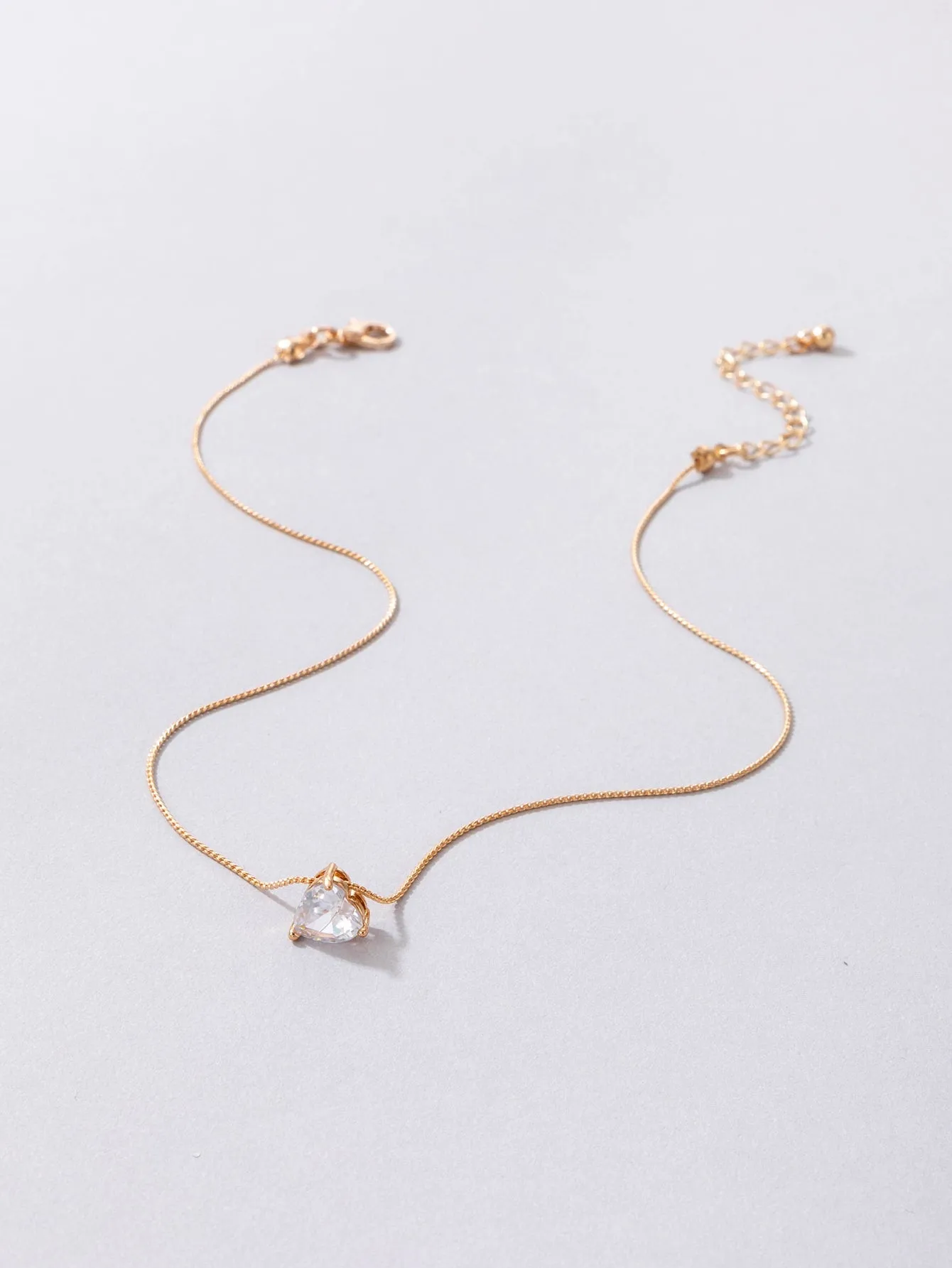 Cubic Zirconia Round Charm Necklace