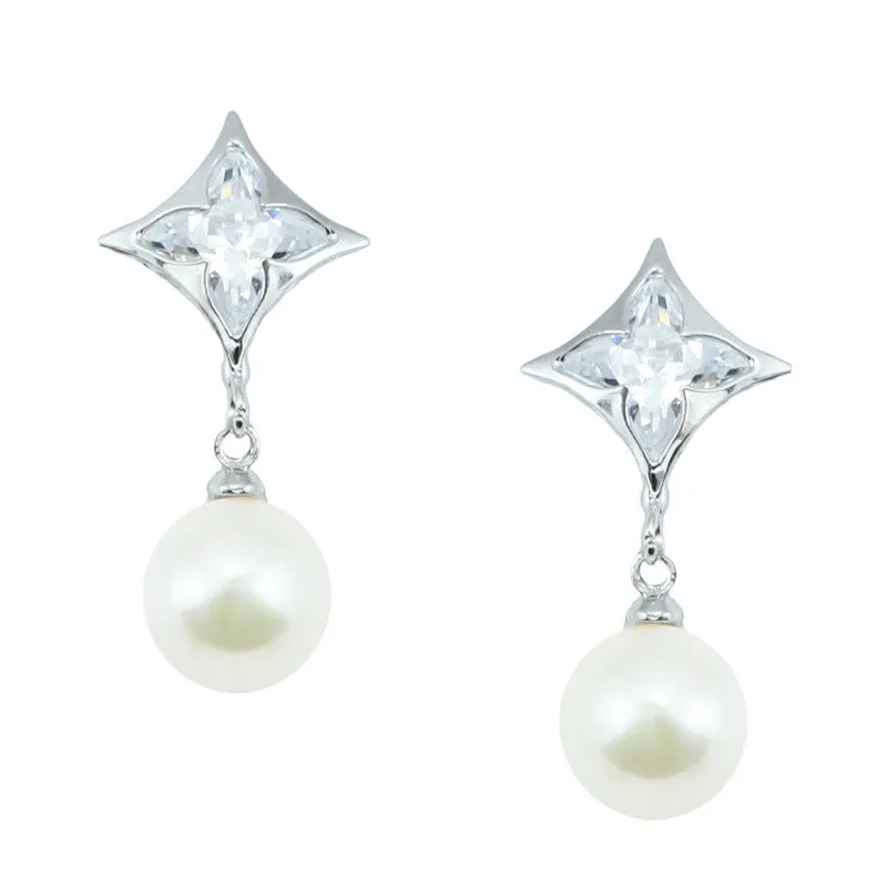 Cubic Zirconia Women Clip Earrings Gold Pearl Jewelry Clip Earrings without Piercing No Hole Ear Clips for Girls