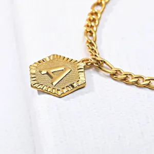 Custom Hexagon Alphabet Anklet