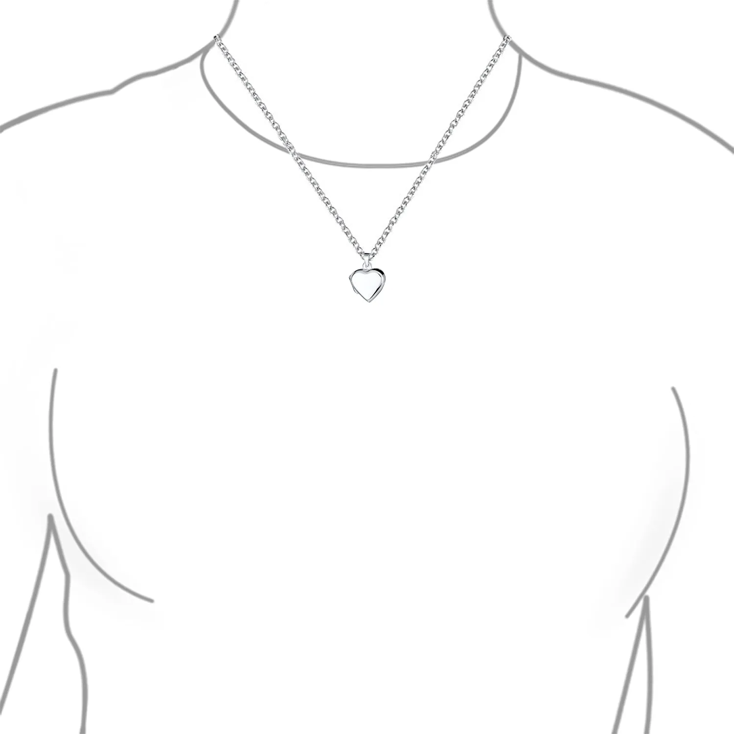 Delicate Heart Shaped Locket Necklace for Teens - Holds Photos Silver Pendant