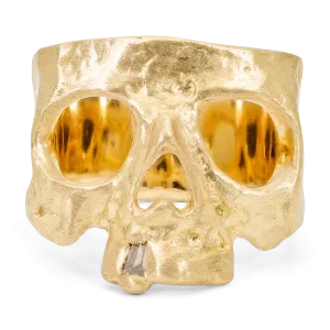 Diamond Snaggletooth Skull Ring - Made to Order
