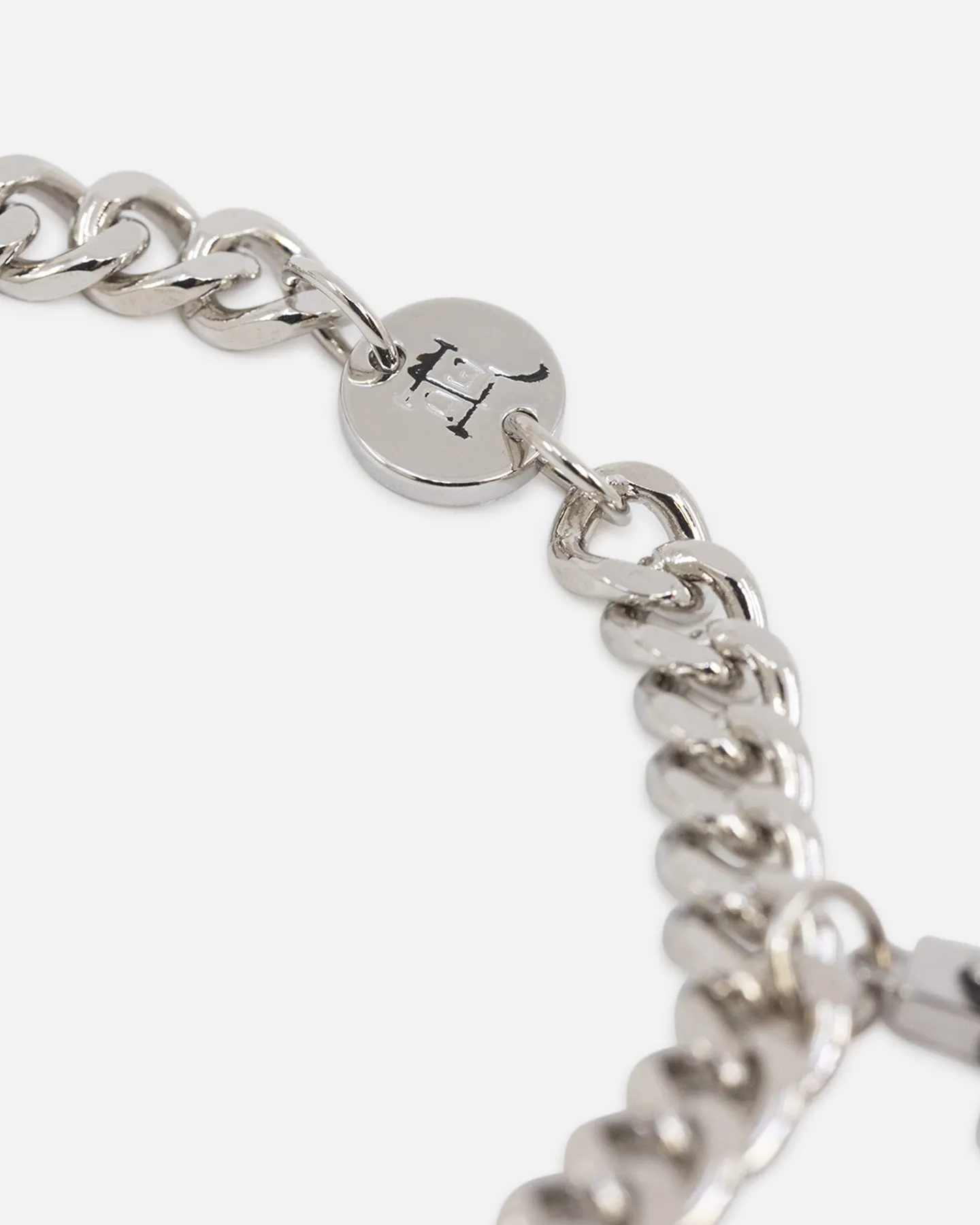 Ed Hardy Multi Charm Cuban Chain Bracelet Silver