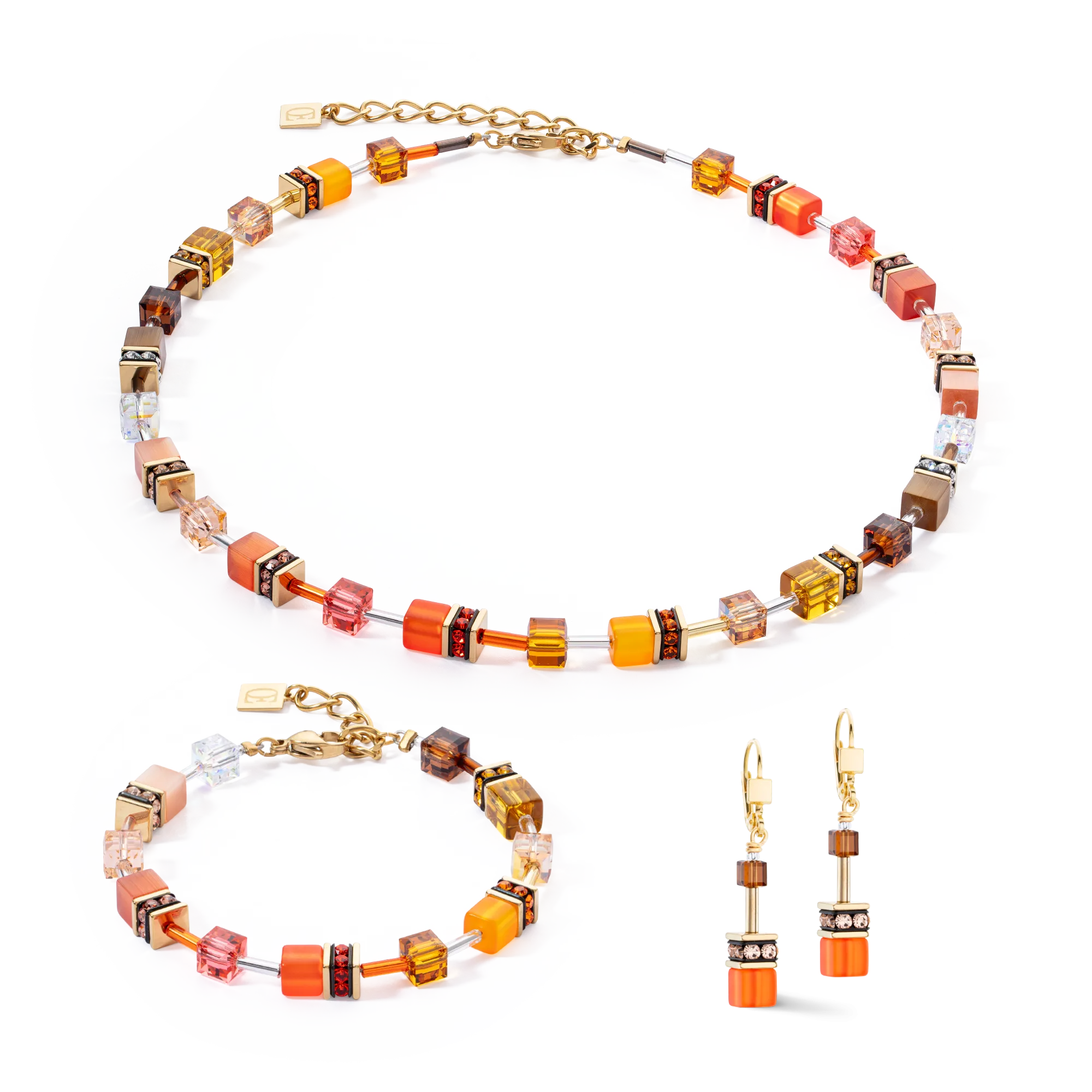 GeoCUBE® Iconic necklace Sunset gold
